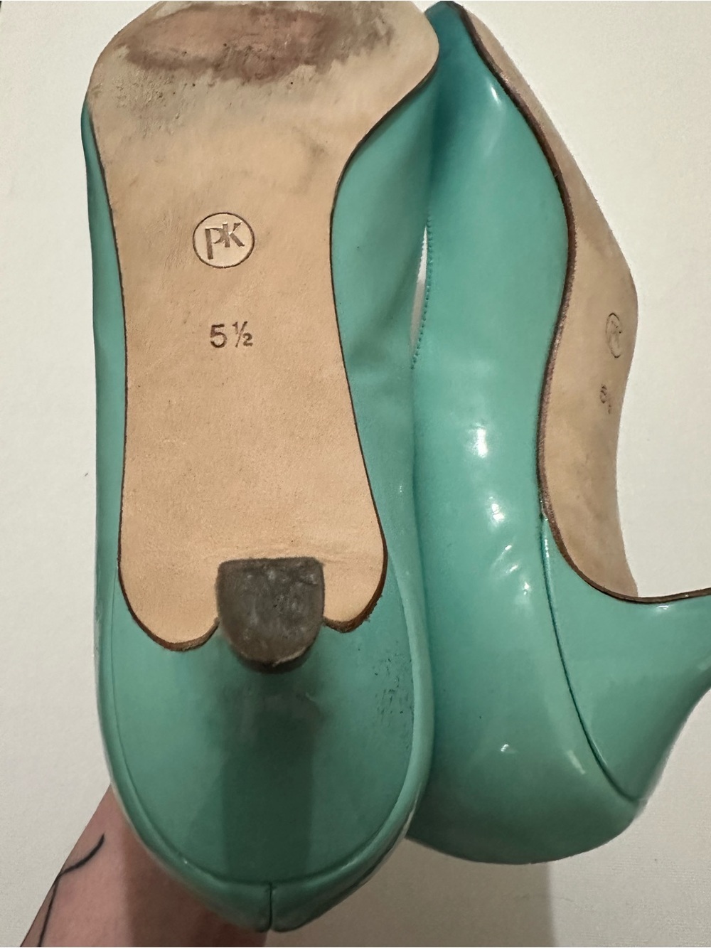 Peter Kaiser Teal Gradient Patent Pointed-Toe Pumps Party Formal Sz 8 US/5.5 UK - Picture 13 of 15